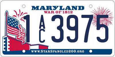 MD license plate 1AC3975