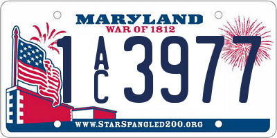 MD license plate 1AC3977