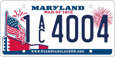 MD license plate 1AC4004