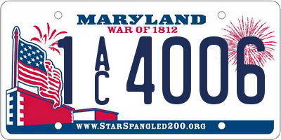 MD license plate 1AC4006