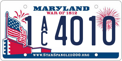 MD license plate 1AC4010