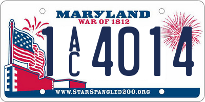 MD license plate 1AC4014