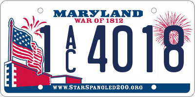 MD license plate 1AC4018