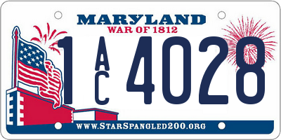 MD license plate 1AC4028
