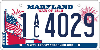 MD license plate 1AC4029