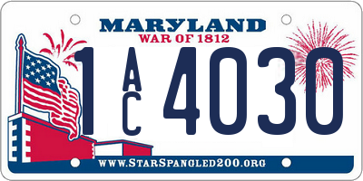 MD license plate 1AC4030