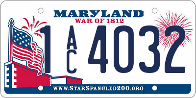 MD license plate 1AC4032