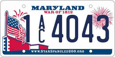 MD license plate 1AC4043