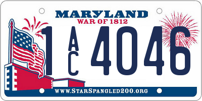 MD license plate 1AC4046