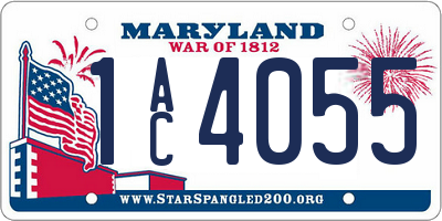 MD license plate 1AC4055