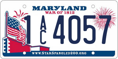 MD license plate 1AC4057