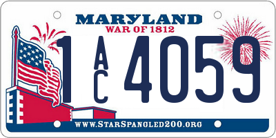 MD license plate 1AC4059
