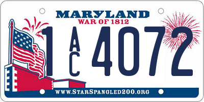 MD license plate 1AC4072