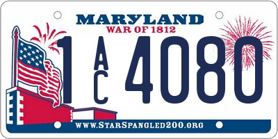 MD license plate 1AC4080