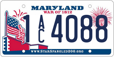 MD license plate 1AC4088