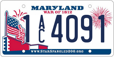MD license plate 1AC4091