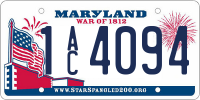 MD license plate 1AC4094