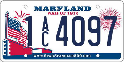 MD license plate 1AC4097
