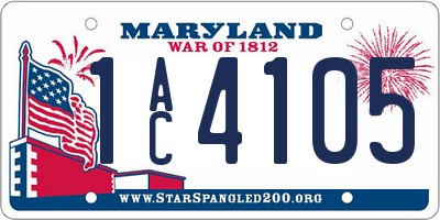 MD license plate 1AC4105