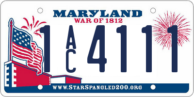 MD license plate 1AC4111