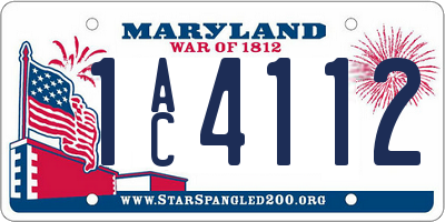 MD license plate 1AC4112
