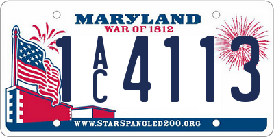 MD license plate 1AC4113