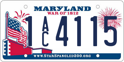MD license plate 1AC4115