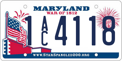 MD license plate 1AC4118