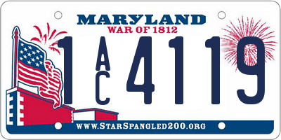 MD license plate 1AC4119