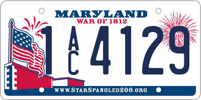 MD license plate 1AC4129