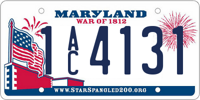 MD license plate 1AC4131