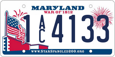 MD license plate 1AC4133