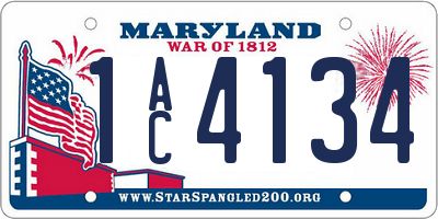 MD license plate 1AC4134