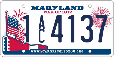 MD license plate 1AC4137