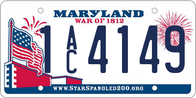 MD license plate 1AC4149