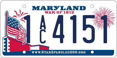 MD license plate 1AC4151