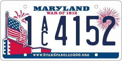 MD license plate 1AC4152