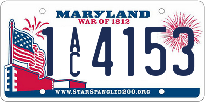 MD license plate 1AC4153