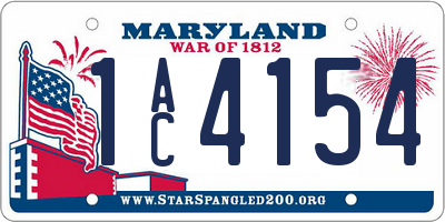 MD license plate 1AC4154