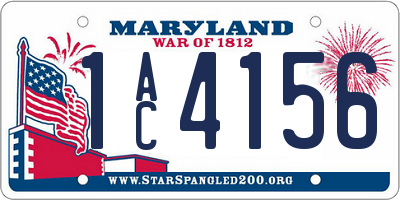 MD license plate 1AC4156