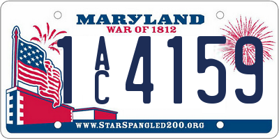 MD license plate 1AC4159