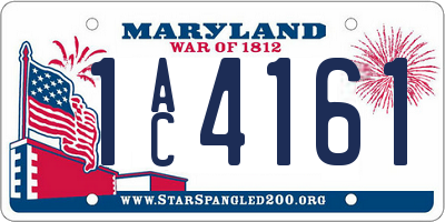 MD license plate 1AC4161