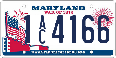 MD license plate 1AC4166
