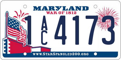 MD license plate 1AC4173