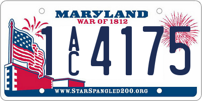 MD license plate 1AC4175