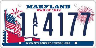 MD license plate 1AC4177