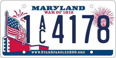 MD license plate 1AC4178
