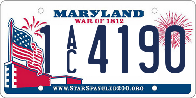 MD license plate 1AC4190