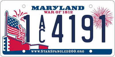 MD license plate 1AC4191