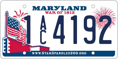 MD license plate 1AC4192